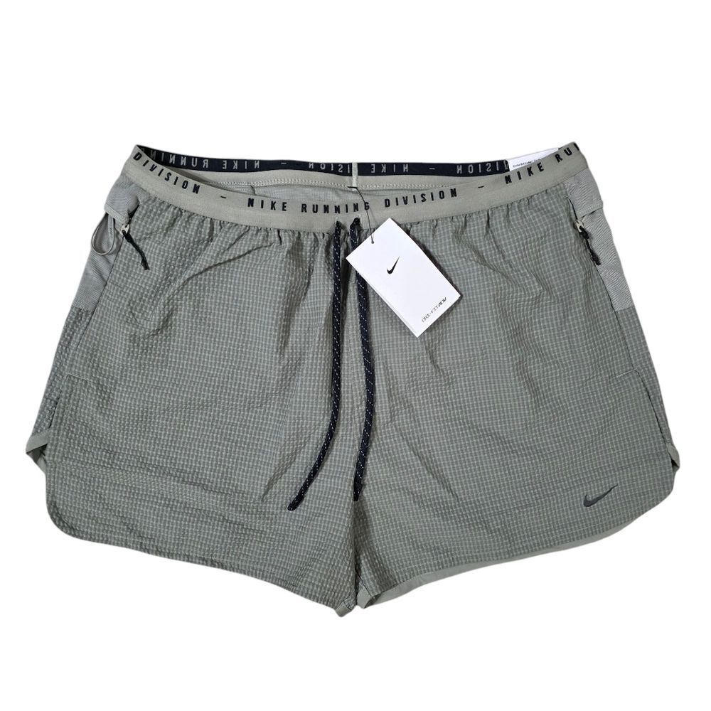 Nike Run Division 4' Running Shorts Large Mens Gray Black Lined Dri Fit ADV New